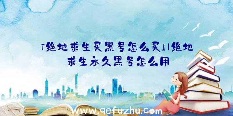 「绝地求生买黑号怎么买」|绝地求生永久黑号怎么用